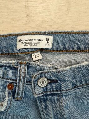 Abercrombie & Fitch Light Blue High-Rise Slim Straight Jeans